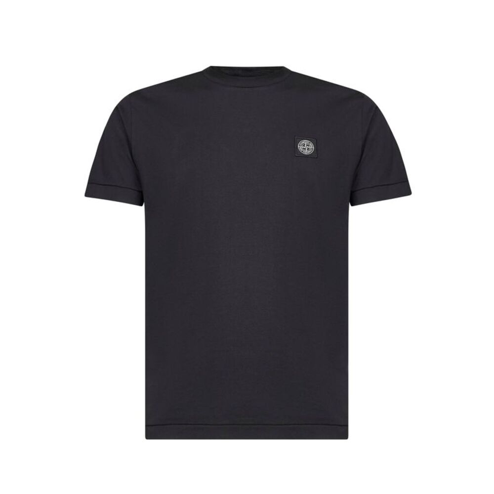 Stone Island Men Black Slim-Fit Logo Patch T-Shirt<Br/>